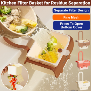 Kitchen Filter Basket For Residue Separation Sink Strainer Sewer Leftovers Food Collector Filter Hanging Rack