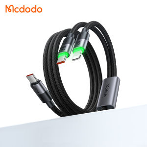 MCDODO CA-6700 | 2 in 1 100W USB-C to USB-C + Lightning Cable with LED 1.5M