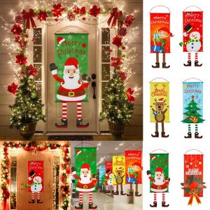 【Undineu】ธงแขวนคริสต์มาส ธงแบนเนอร์ เครื่องประดับคริสต์มาส ตกแต่งกระจก