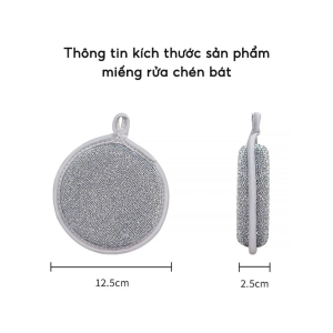 Set 2 Miếng Rửa Chén Bát Tròn Bọt Biển Có Dây Treo Loại Dày - Miếng Cọ Xoong Nồi Giẻ Rửa Bát Đĩa Đa Năng Siêu Tạo Bọt