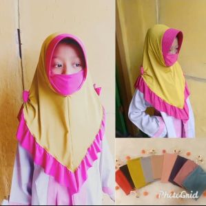NIQOB ANAK AISYAH - JILBAB MASKER ANAK - KERUDUNG INSTAN ANTI DEBU