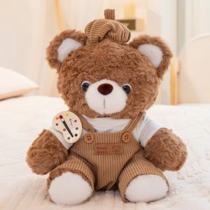 ANGCHI โดยรวม ตุ๊กตาหมีสวมเสื้อผ้า ฟูฟ่อง พร้อมหมวก ตุ๊กตากระต่าย ตุ๊กตานอนหลับสำหรับเด็ก คอลเลกชัน ของเล่นนุ่มรูปกระต่าย ของใช้สำหรับงานปาร์ตี้