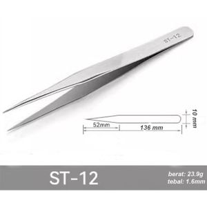 Pinset Lurus cabut bulu sarang walet Tweezers lurus bengkok tweezer ST12 ST11 ST14 ST15 original cabut bulu walet perbaikan handphone dan service elektronika kecil baja tahan anti karat ujung pinset sangat tajam