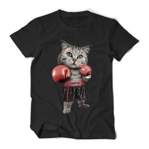 Mens T-Shirt Cartoon Cat 3D Printed Summer Casual Short Sleeved Top Funny Graphic T Shirts Y2k Outdoor Fashion Mens Clothing