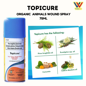 TOPICURE 75ML animal organic wound spray and fly repellant for dogs chicken pig horses