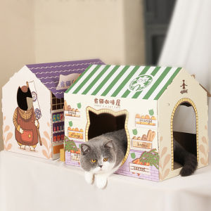 Cat Dozzby House Cat Cage with Scratcher Board Mainan Kucing Rumah Kedai Cat Bed 猫抓板猫窝