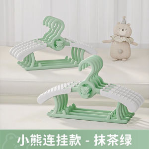 10pcs Kids Hanger Budak Expandable Baby Clothes Hanger Kanak-Kanak Anti Slip Cute Cartoon Bear Hanger Penyangkut Baju Hadiah Bayi Kanak Budak Raya Ramadan Ibu Bapa Guru Christmas gift for baby 衣架