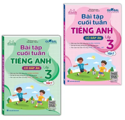 Sách - Combo 2c Global success Bài tập cuối tuần Tiếng Anh lớp 3 (tập 1+2 Có đáp án )