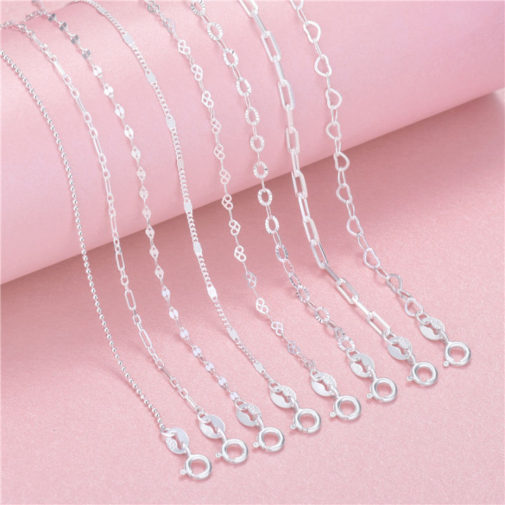 Silver chain 925 Sterling Silver Necklace Women Chain Different