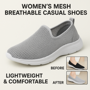 Womens Slip-on Non-slip Closed-toe Slippers Soft-soled Breathable Hallow Flat Toe Shoes