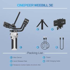 ZHIYUN CINEPEER Weebill 3E - 3-Axis Camera Gimbal Stabilizer for DSLR & Mirrorless Camera 3KG Payload Native Vertical Shooting