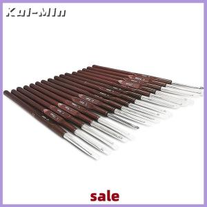 Kui-Min ชุดถักโครเชต์ด้ามพลาสติก16ชิ้น