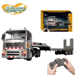 Aoduoyaya 1:20 Scale Remote Control Alloy Flatbed Truck Toy with Lights & Music Simulation Truck Toy Kids Gift