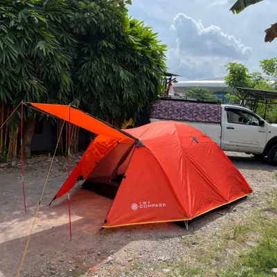 Tenda Camping Dome Gunung 4-5 Orang Waterproof Double Layer Fiber Outdoor LWY Compass L401