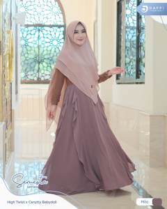 SEMESTA Gamis daffi gamis dress jumbo dress pesta dress lebaran wanita kekinian