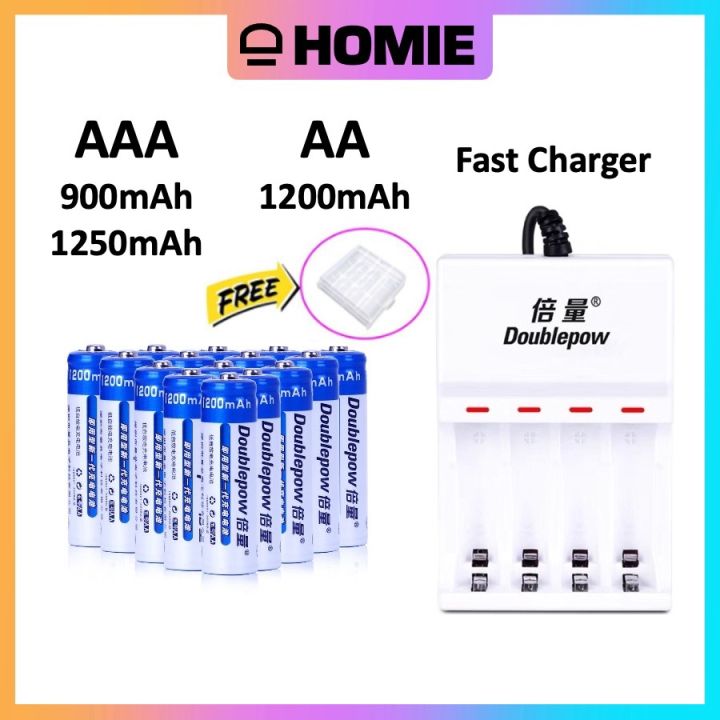 Doublepow aa aaa 1 2v 1 5v ni mh rechargeable battery 900mah 1200mah