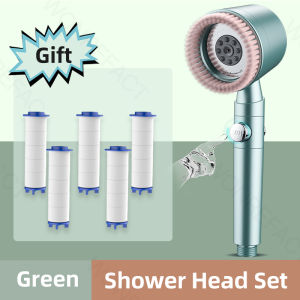 Bathroom 5 Mode High Pressure Massage Detachable Filter Cartridge Multifunction Handheld Shower Head Toilet Bathing Tools