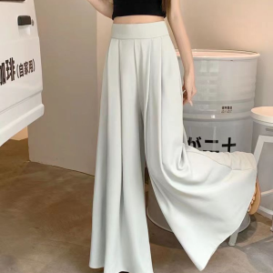 GOOTRADES Y2K Wide Leg Pants High Waisted Oversized Womens Harem Pants Appear Thin Solid Color Palazzo Pleated Culottes Female