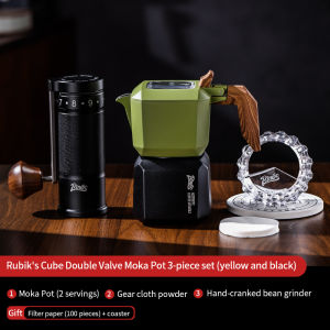Bincoo Moka Coffee Pot Double Valve Mocha Pot Set Home Cooking Coffee Pot Italian -style Small Hand Grinding Coffee Machine