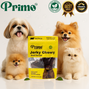Primo Dog Jerky Treats IMMUNE BOOSTER Pure Beef with Moringa (Malunggay) 50g Superfood Pet Treats Jerky Chewy