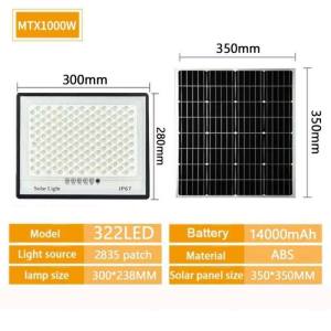 Outdoor Nano Solar Flood Lights  60W/150W/200W LED Waterproof Street Lamp With Remote Solar Light