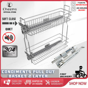 (Rapid delivery)Condiments Pull out basket 2 layer 304 stainless 2 Layer Condiment Pull