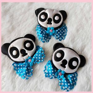 Patch aplikasi panda rok biru hiasan seserahan hampers souvenir unik