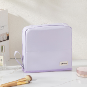 New PU cosmetic bag Vertical portable partition cosmetic bag Large capacity portable cosmetic bag Must-have partition storage bag for travel