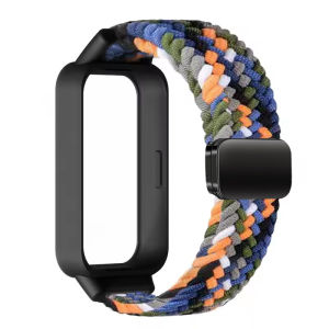 1X Bumper Cover + Replacement Nylon Loop Magnetic Strap For Xiaomi Smart Band 9 Active/Redmi Band 3 Bracelet Wristband Blet Band Straps