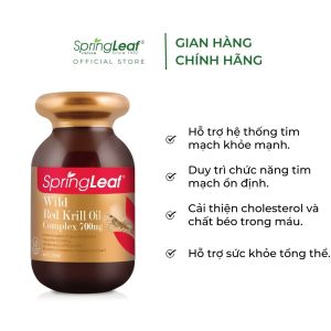 Viên uống dầu nhuyễn thể hỗ trợ sức khỏe tim mạch  SpringLeaf Wild Red Krill Oil Complex 700mg - 60 viên