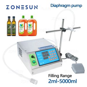 ZONESUN ZS-YTDP6 Semi-automatic Diaphragm Pump Liquid Filling Machine for Drink Bottle Beverage Juice Soy Sauce Soya Milk Packaging