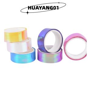 HUAYANG01 [HOT FASHION] 5M จังหวะยิมนาสติกตกแต่งโฮโลแกรม Prismatic Glitter TAPE hoops STICK