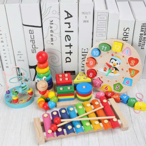 Combo 6 Đồ Chơi Gỗ Thông Minh Giáo Dục Phát Triển Tư Duy Sớm Phương Pháp Montessori