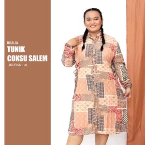 Tunik rayon big size long jumbo coksu salem / atasan wanita big size / atasan tunik / tunik kerja / tunik motif