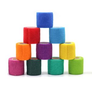 FEELING WELL อีลาสโตพลาสต์ 4.5 ม. ยืด ผ้าพันแผลยืดหยุ่น แผ่นพยุง ไม่ทอ เทปพันกีฬา ปลอกหุ้มด้ามจับสัก ผ้าพันแผลแบบมีกาวในตัว ผ้าพันแผลสักแบบใช้แล้วทิ้ง