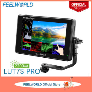 FEELWORLD LUT7S PRO 7 Inch Ultra Bright 2200nits DSLR Camera Field Monitor 3D LUT Touch Screen HDR with Waveform F970 External Power and Install Kit 4K HDMI 3G-SDI Input Output 1920X1200 IPS Panel