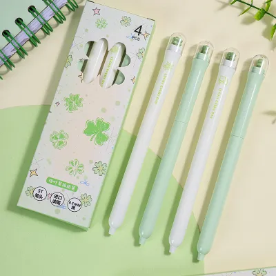 PULPEN GEL MEKANIK TINTA HITAM 1 SET ISI 4 PCS 05 MM MOTIF LUCKY VICKY SIGN