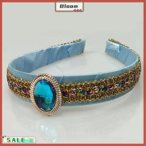 Follow Get New[Bloom Z] Girls Jasmine Blue Headbands Large Children Headwear Arabian Princess Hair Bands For Cosplay Party Hair Accessories