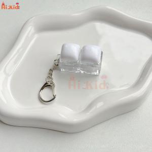 [SG Seller]Cute Caramel Bread Shape Finger Press Fidget Toy Sound Control Decompression Portable Bag Pendant Office Relax Gadget