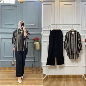 setelan wanita trendy | SET MOTIF Clothes Project | SETELAN RAYON MIX CRINKLE MODE KEKINIAN | TERBARU BISA COD GRATIS ONGKIR
