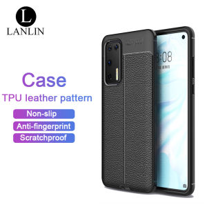LANLIN For Huawei P40 Pro / P40 Phone Case Luxury Ultra Slim Leather Pattern Soft TPU Rubber Phone Case Shockproof Protective Bumper Casing Back Cover For Huawei P40 Pro Case