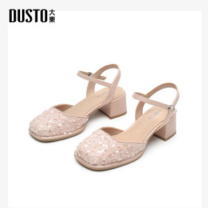 DUSTO รองเท้ารัดส้น ฤดูกาล 2024 รองเท้าคัทชูเปิดส้น งานส้นหนา ทรงแมรี่เจน Mary Jane รองเท้าส้นหนา
