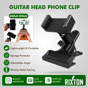Guitar Bass Head Phone Holder RIXTON Guitar Head Phone Clip Live Broadcast Bracket Clip Compatible with iPhone Compatible with Samsung Smart Phones