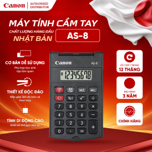 Máy tính bỏ túi Canon AS-8 màn hình hiển thị 8 số gọn nhẹ dễ mang theo