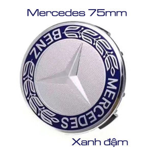 Logo Mercedes chụp mâm xe (chụp Lazâng) xe Mercedes đường kính 75mm phù hợp mẫu xe Mercedes khác nhau logoMecxanh75