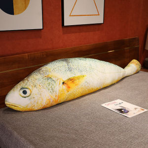 Simulation Large Yellow Croaker Plush Pillow Lifelike Fish Dolls Stuffed Toys Soft Sofa Cushion Decoration Perfect Creative Gift2026