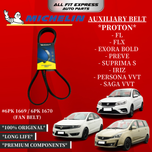 PROTON SAGA FL / FLX EXORA BOLD PREVE SUPRIMA S IRIZ PERSONA VVT SAGA VVT MICHELIN BELT (AUXILIARY BELT) 6PK 1669 / 6PK1670 100% ORIGINAL PRODUCT