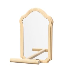 JOANNAUK Bite-Resistance Bird Mirror Perch Detachable Wear-Resisting Interactive Bird Toy Creative Durable Parrot Mirror Toy Playing