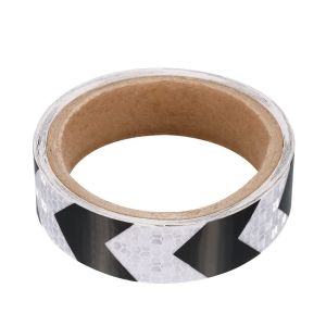 25mm*5m Arrow Reflective Stickers Waterproof Adhesive High Visibility White-Black Warning Safety Tape Reflectors For Bicycle Car