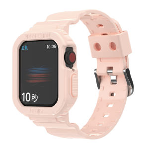VUAERANG Strap with Case For Apple Watch Wristband Series Newest Sport Strap 7 6 SE 5 4 3 2 1 Silicone Transparent for I Watch 7 6 SE 5 4 Strap 40mm 44mm 41mm 45mm for Apple Watch 1/2/3 38mm 42mm